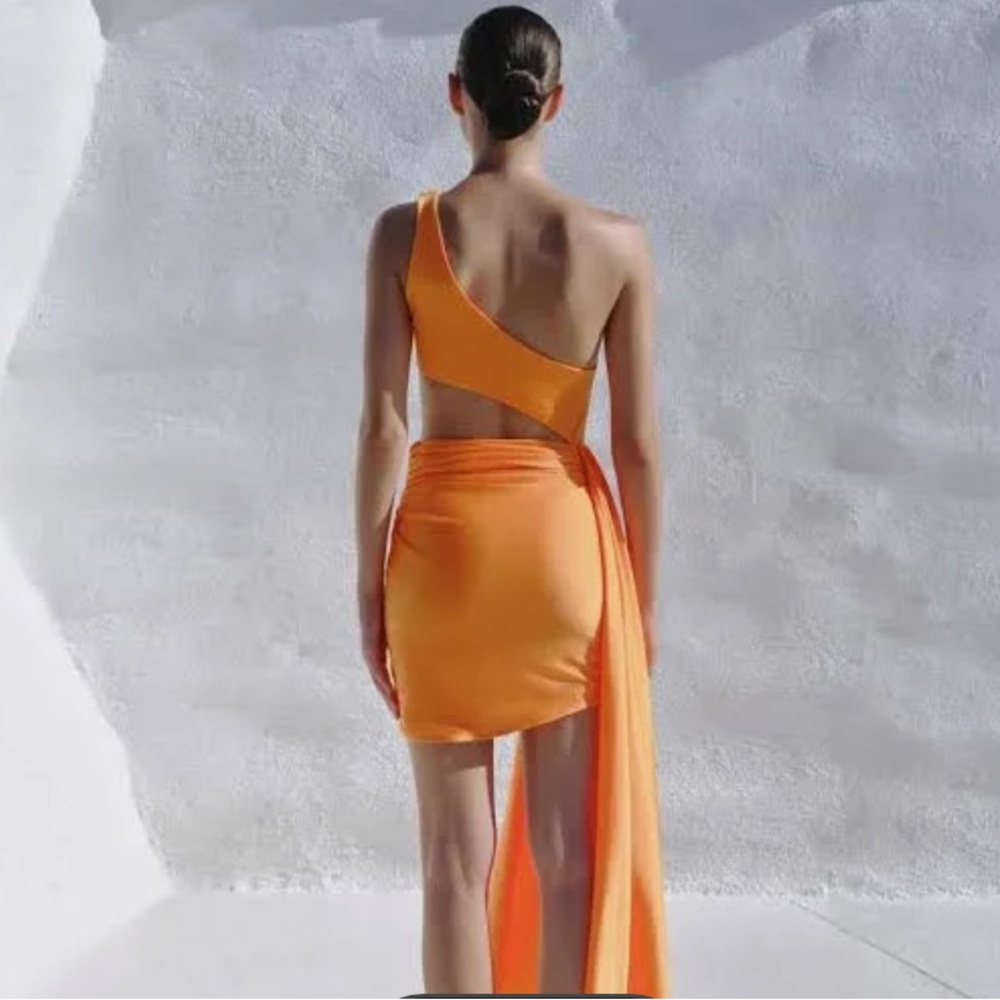 Baobab orange cutout mini dress - Picture 2 of 5